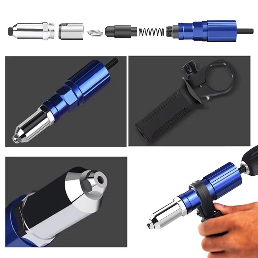 Drill Adapter Electric Rivet Stapler 2.4mm-4.8mm Pull Rivet Tool  Construction Work