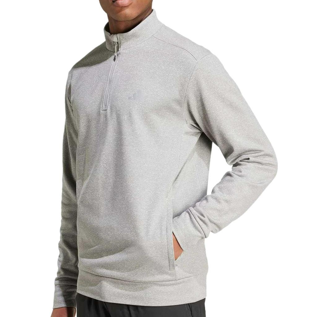 Adidas GAME And GO SMALL LOGO SWEATSHIRT Men's Medium Heather Gray/Black IW8398