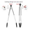 7/9/12 Inch Stainless Steel BBQ Tongs Food Salad BQ Tools Buffet Lock Kitchen Tong Barbecue Grill Clip Kitchen Accessories