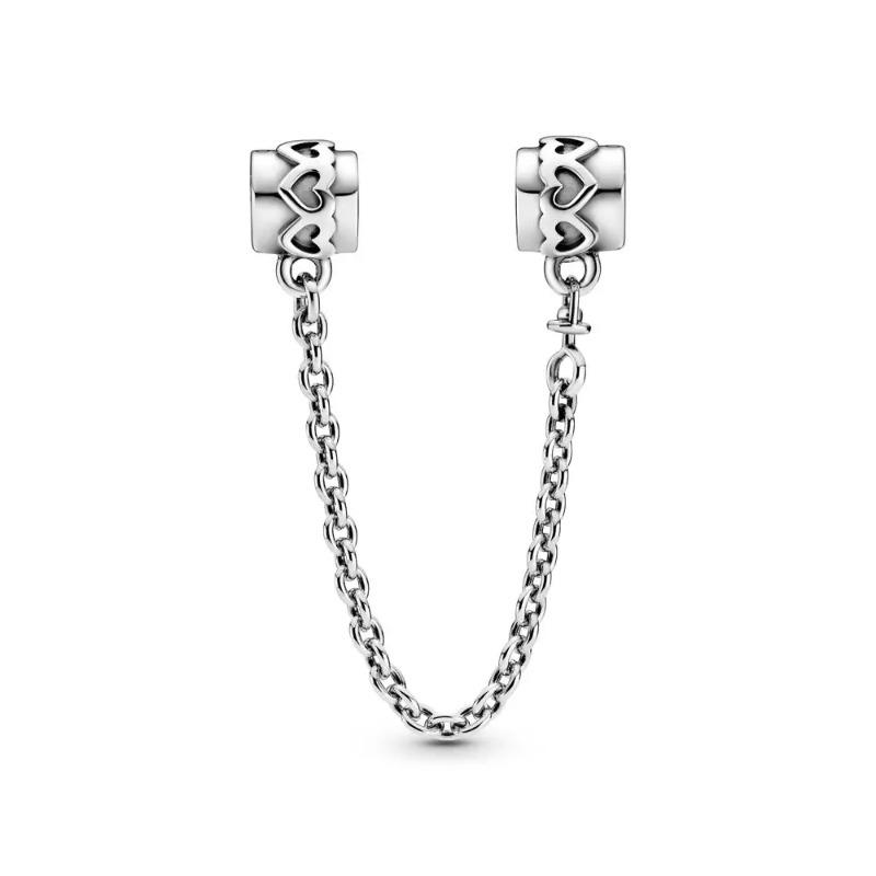 New 925 Silver Butterfly Stars & Moon Sunflower Safety Chains Spacer Beads Charms Fit Original Bracelets DIY Jewelry