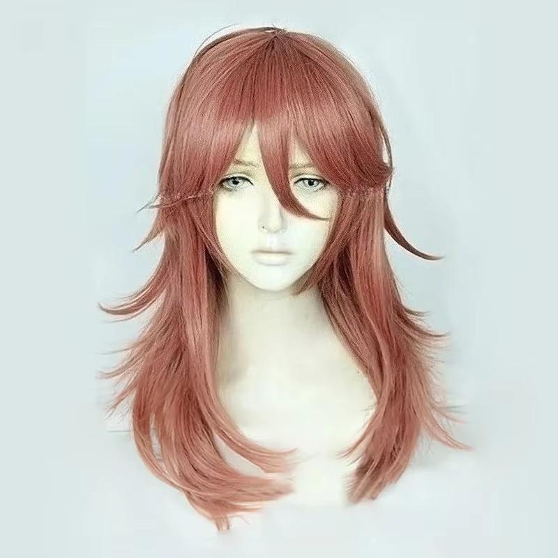 Anime COS Engel Teufel Cosplay Perücke Engel Teufel Cosplay 60cm Orange Braun Leicht Lockig Perücken Hitzebeständiges Synthetikhaar brown