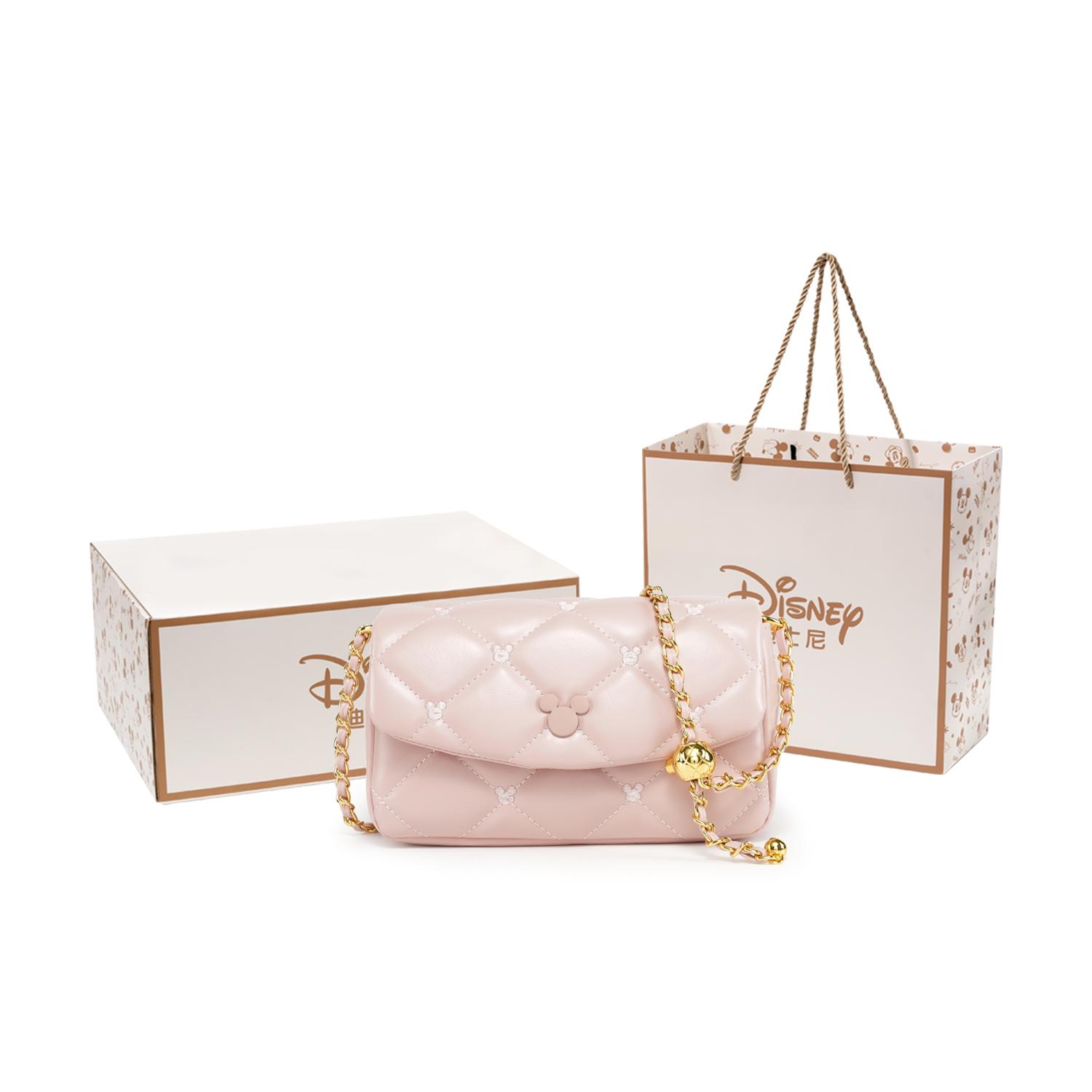 

Новая женская розовая PU сумка через плечо Disney Mickey Series, сумка кроссбоди Трубы BMK-71066P 18.0*6.1*10.9CM