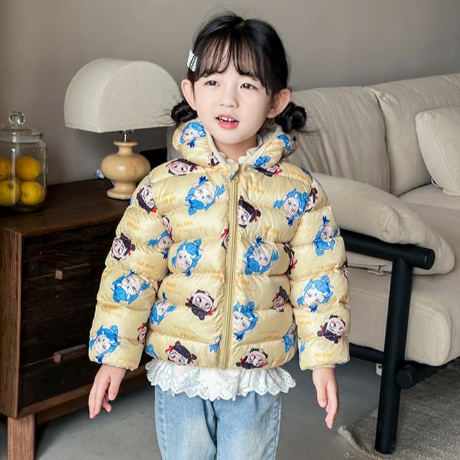 Mode Mädchen warme baumwollgepolsterte Kleidung koreanischer Stil Winter Baby Mädchen verdickte kurze baumwollgepolsterte Jacke Kinder Herbst niedliche Mäntel mit Blumendruck