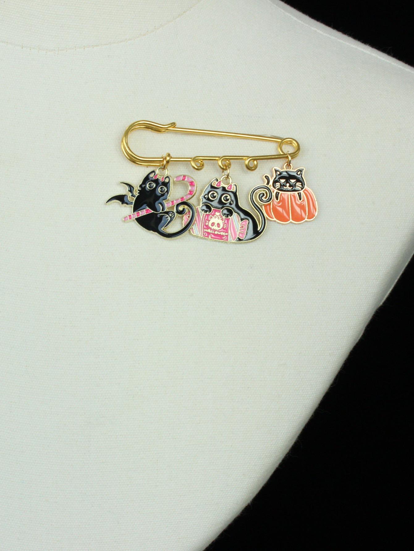 

Creative Alloy Kitten Brooch Pin Badge & Bag Accessory Natural