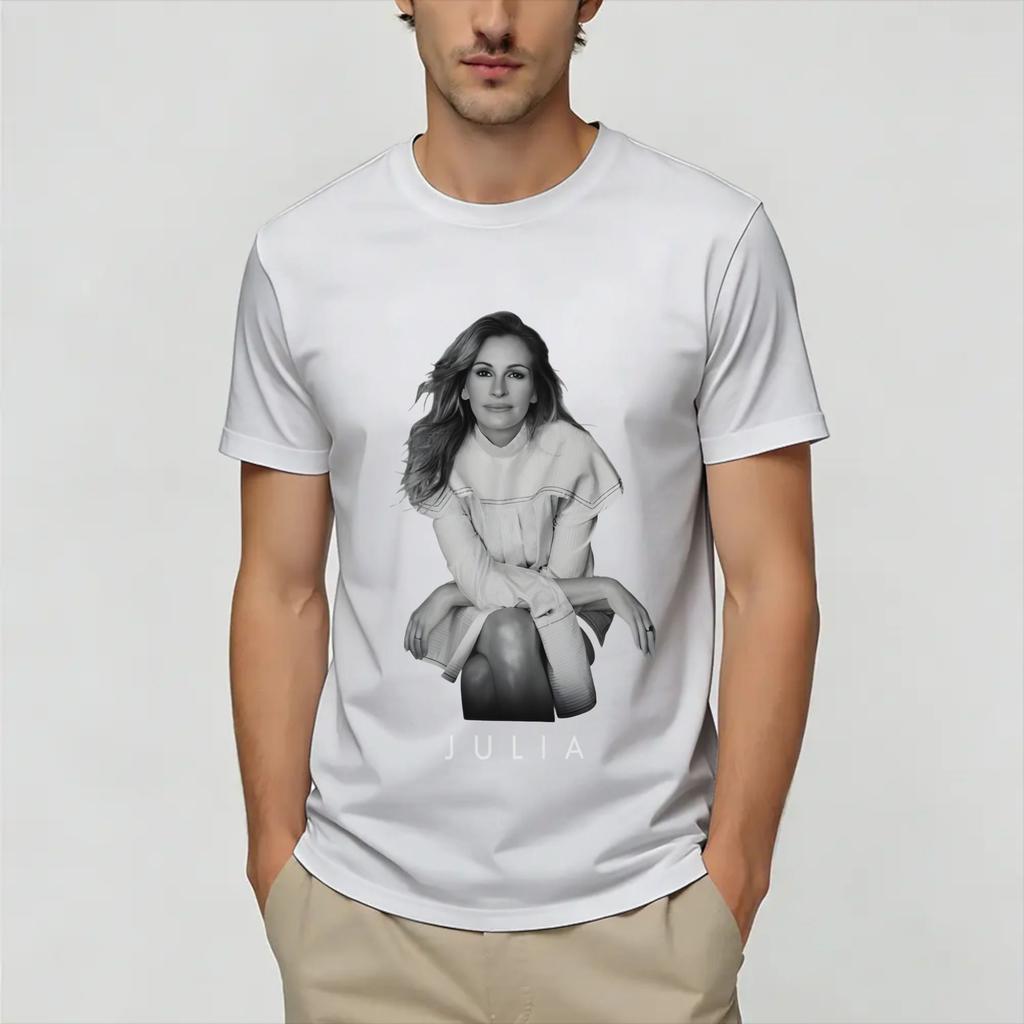 Julia Roberts Pure Cotton Tshirt For Male Summer Awesome Tshirts O Neck Harajuku Tees Plus Size Printed Clothing