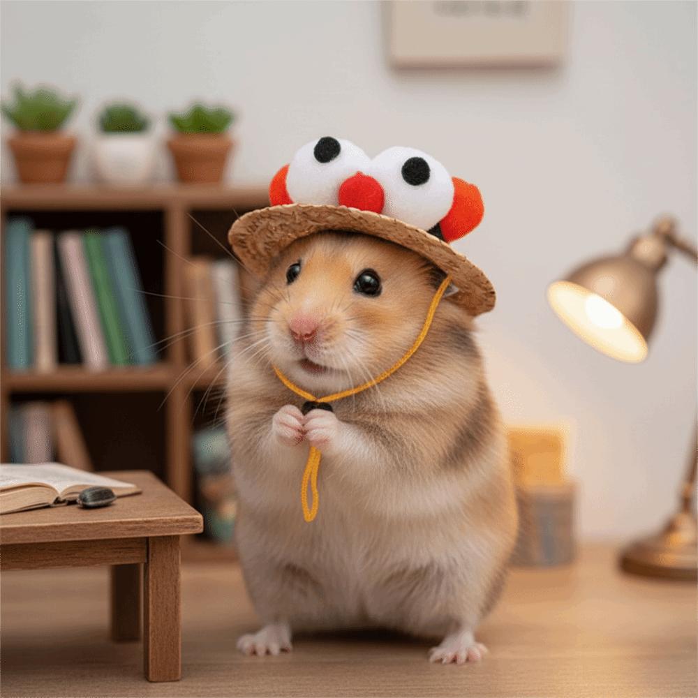 Elastic Strap Fisherman Hat Adjustable Pet Sun Hat Funny Small Pets Hat Pet Decoration