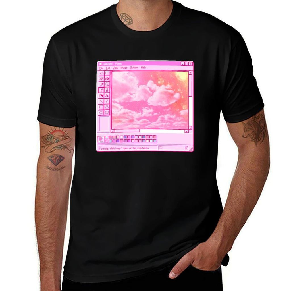 MS Paint pastel pink aesthetic clouds TShirt Thanksgiving Day Tee Top