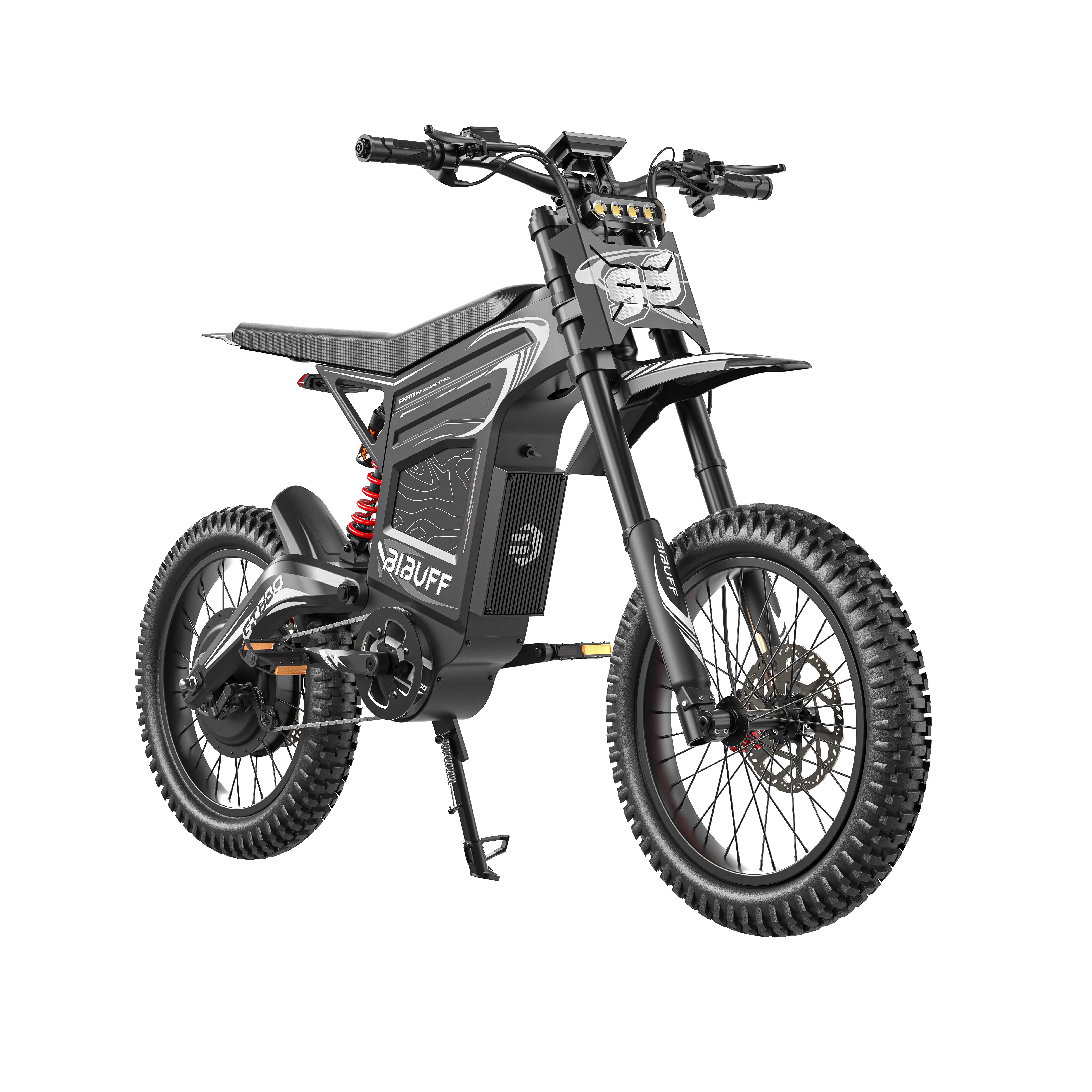BIFULL GT600 Elektrisches Dirtbike mit Rückwärtsgang, 72V 30Ah Akku, Vollfederung schwarz