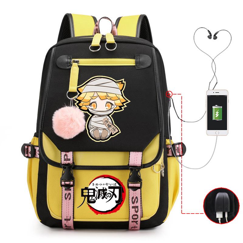 

Клинок Истребления Призраков 3-6 класс Ученик средней школы Ученик старшей школы Ремень школьного рюкзака USB Многофункциональный рюкзак 41*27*14cm