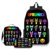 Rhythm Box Game Merchandise Schooltas Sprunki Cartoon Rugzak Lunchtas Etui Drie Delig Set
