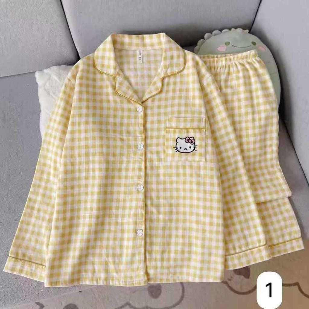 Women's Cloud Cotton Long Sleeve Pajamas - Sweet Cartoon Design for Spring & Autumn, Versatile for Home or Out