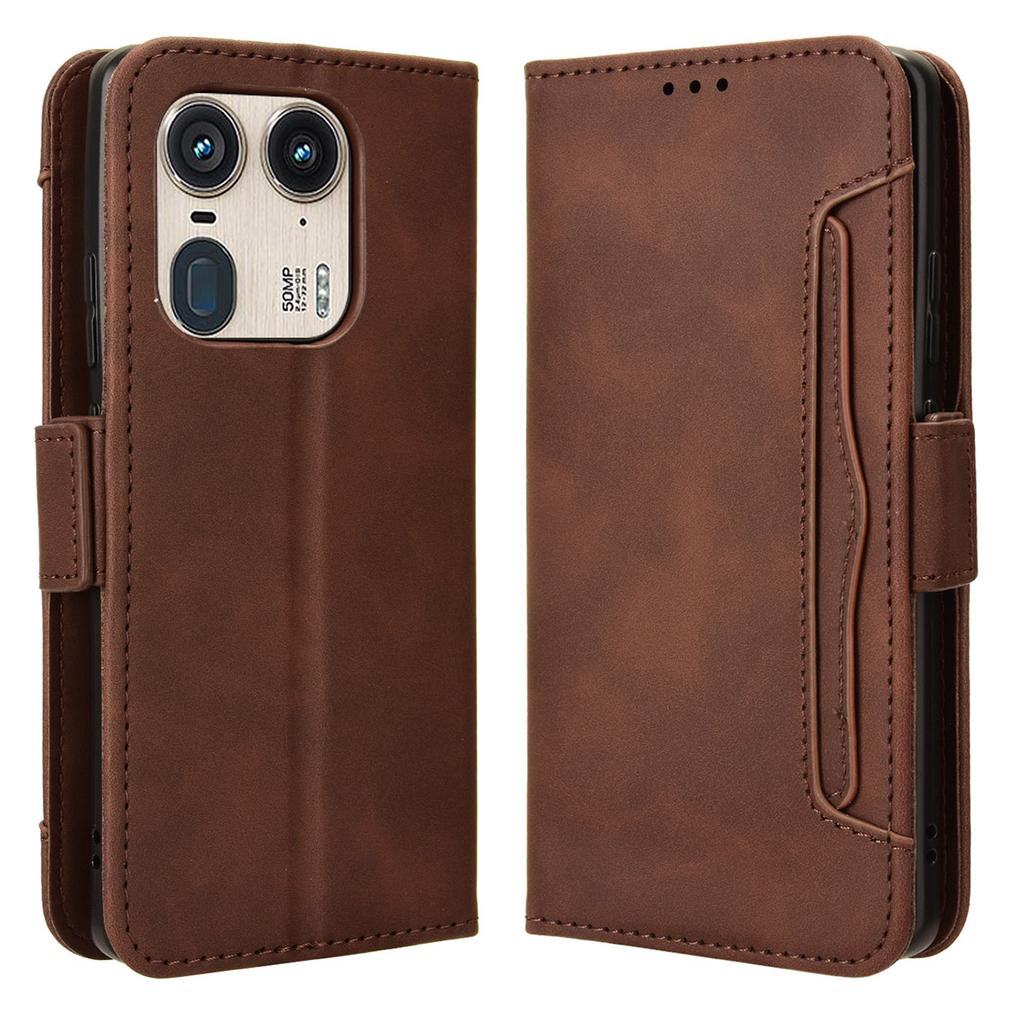 Für Motorola Edge 50 Ultra 5G/Moto X50 Ultra 5G Leder-Handyhülle mit mehreren Kartenfächern