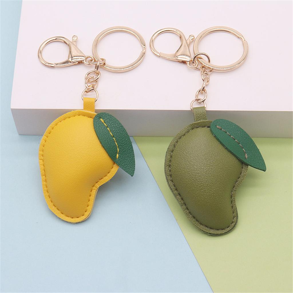 Practical Fashionable Key Holder Leather Fruit Keychain Creative Bag Charm Leather Texture for Students Professional