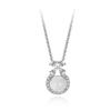 S925 Sterling Silver Princess Bow Necklace with Agate Pendant - Women's 2024 Versatile Accessory