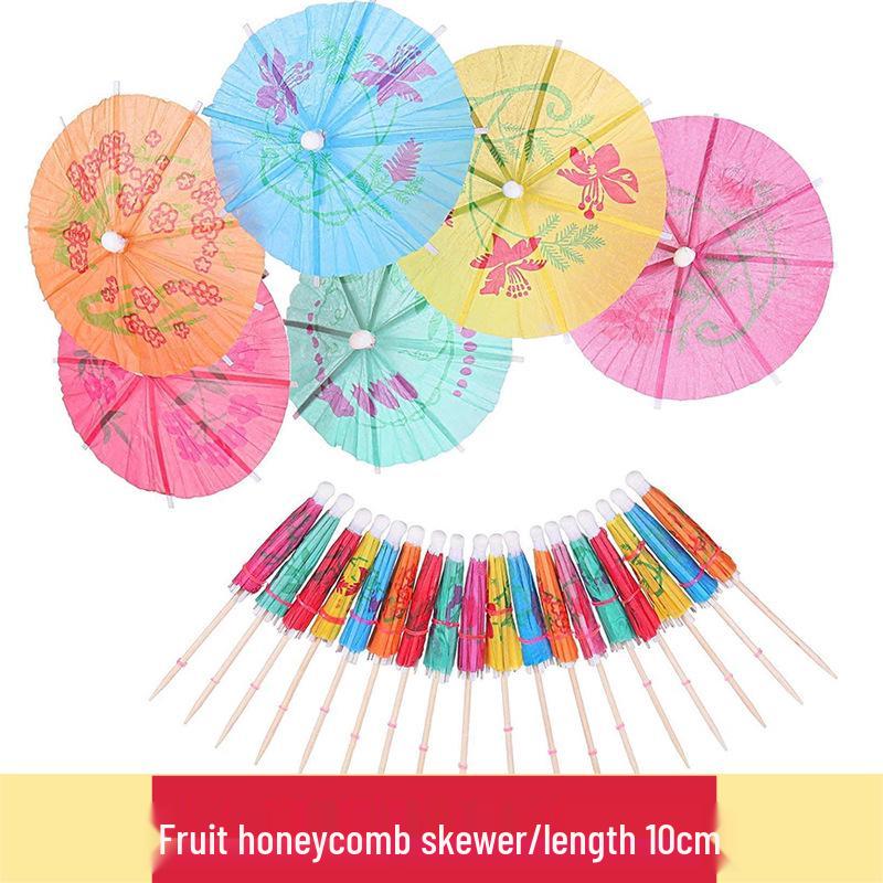 Tropical Cake & Cocktail Decoration Set: Coconut Tree, Umbrella, Insert Cards