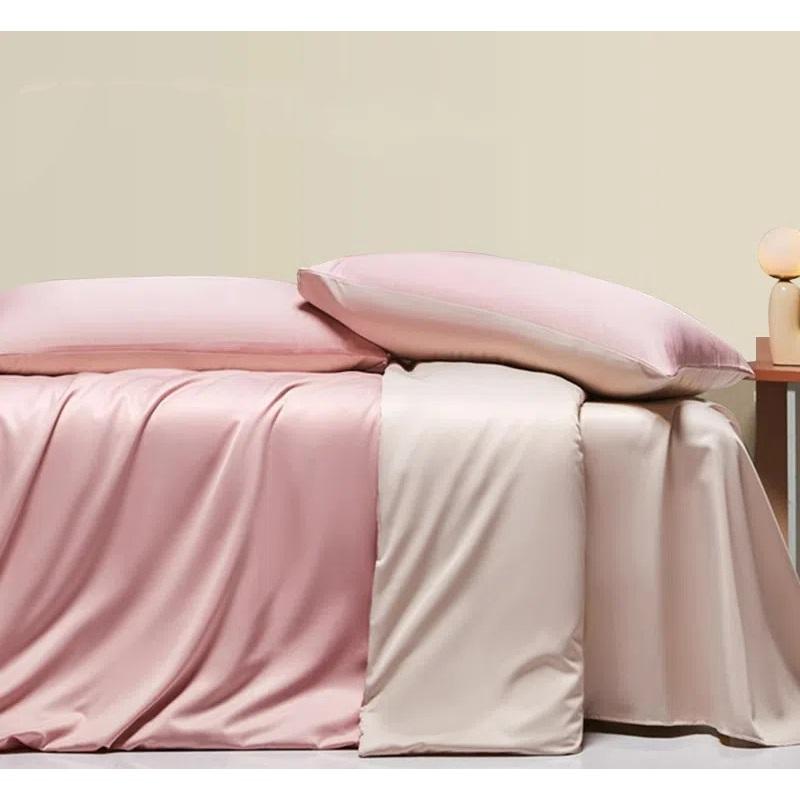Summer Ice Silk 4-Piece Bedding Set - Cooling, Smooth Duvet Cover, Luxury Sheet & Fitted Sheet, High-End Bed Linen For Comfortable Sleep