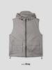 Apostrophe Comma Glossy Windbreaker Utility Hooded Zip-Up Vest_Beige