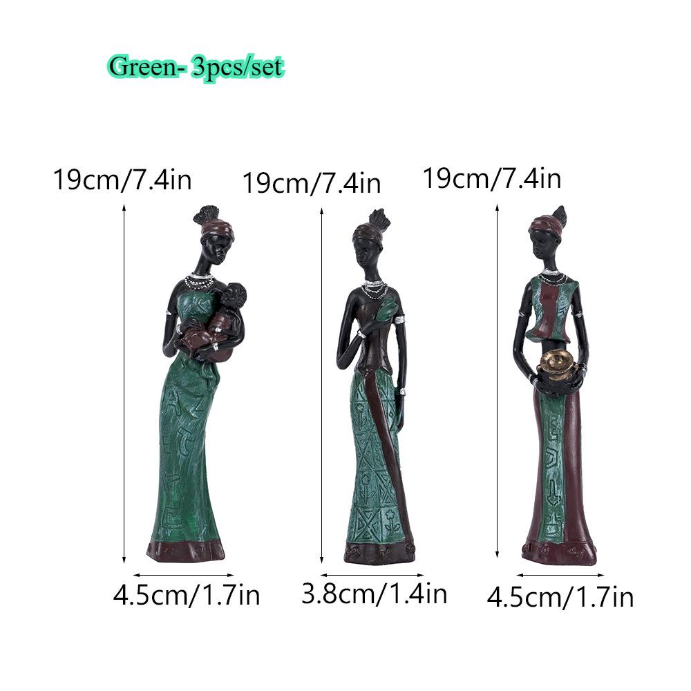 Women Negroes Vintage Ornaments Resin Crafts Home Office Decoration