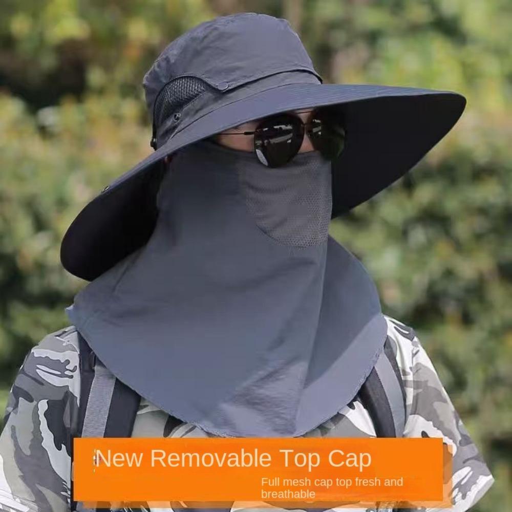 Caps Mask Set Bucket Hat Sunscreen Sun Hat Fishing Caps Fisherman Hat  Climbing
