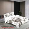 3-Piece Down Duvet Cover (1 Down Duvet Cover+2 Pillowcases No Core) Skull And Flower Head Digital Printed Bedding Soft Warm