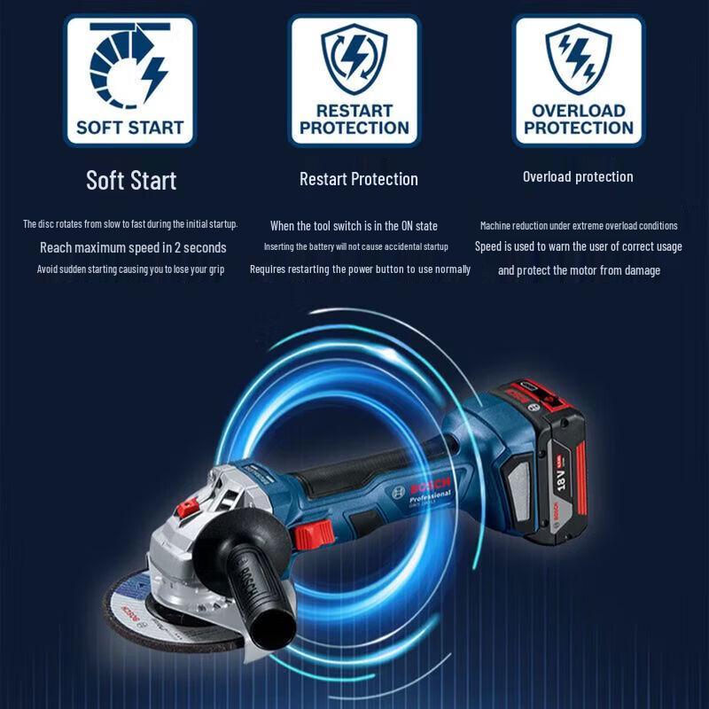 Bosch GWS180-LI Cordless Brushless Angle Grinder CN plug (adapter included)
