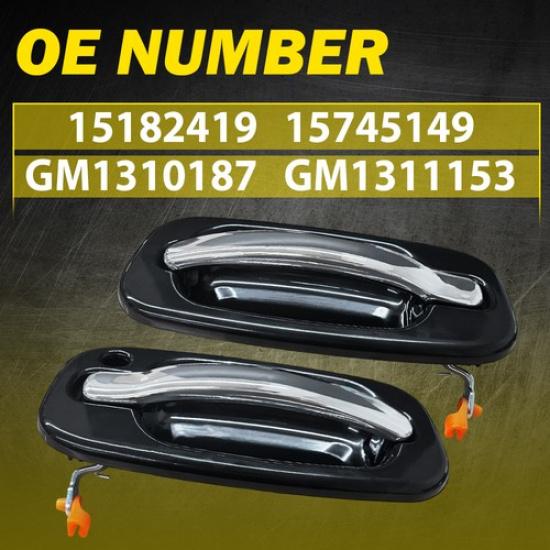 NEW Front Outside Door Handles Set Chrome 1 Keyhole for 99-06 Silverado Sierra V