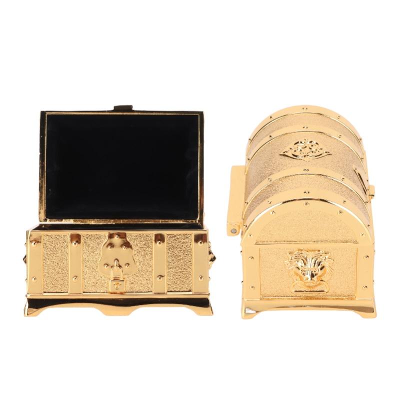 Vintage Jewelry Box Gold Color Retro Style Zinc Alloy Scratch Proof Small Jewelry Box For Rings Earrings Necklace M
