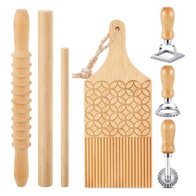 Practical Gnocchi Maker Set Featuring Wood Board and Rolling Pin Wood Gnocchi Board Suitable for Pastas Enthusiasts