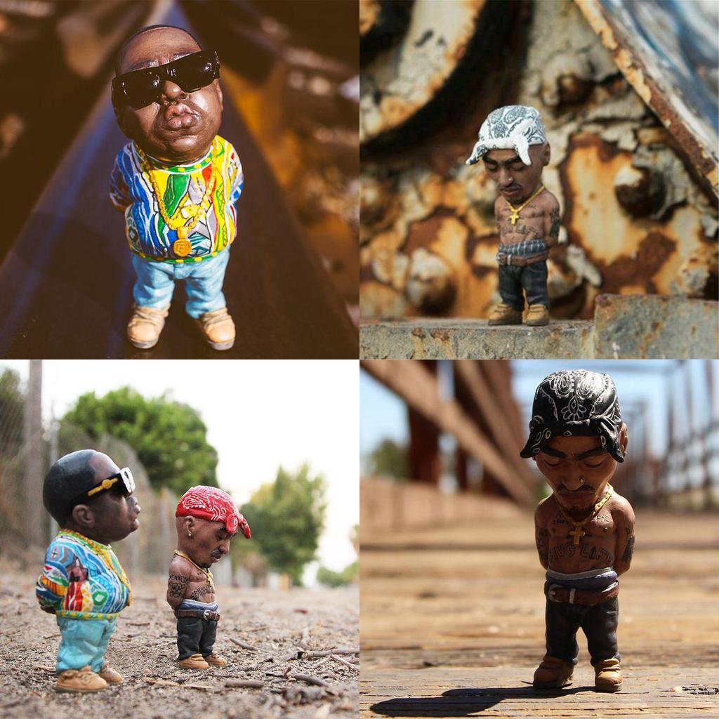 Handcrafted Resin Figure Statue Ornament Of 2pac Shakur And B.i.g.