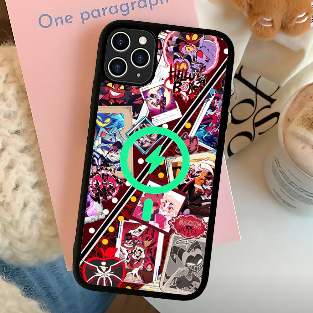 

H-Hazbin H-Hotel For Magsafe Magnetic Phone Case Wireless PC+TPU For IPhone 11 12 13 14 15 16 17 Pro Max Plus iPhone 11 pro