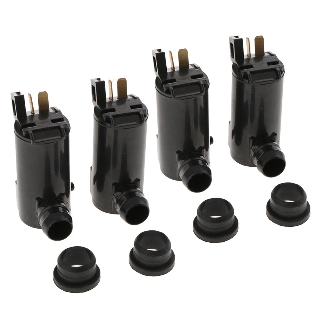 4 Front Rear Windshield Washer Pump Motor for 12V Vehicles