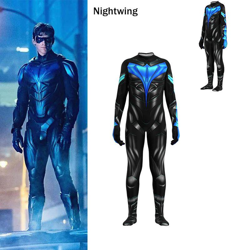 Titans 2 Nightwing Halloween Bodysuit Set For Adults And Kids