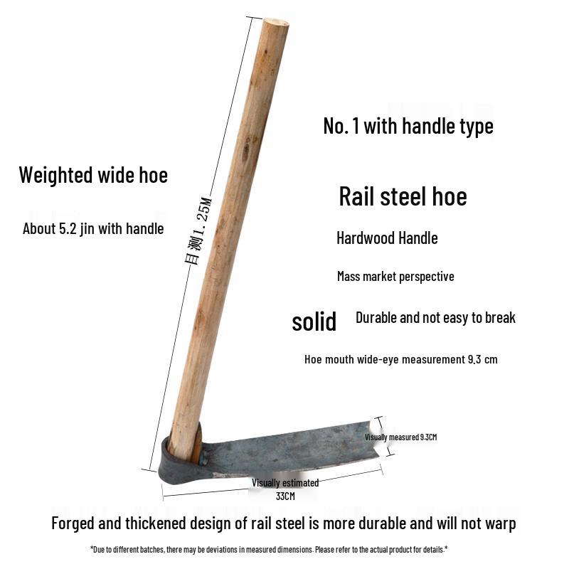 Forged Steel Blacksmith Hoe for Planting & Digging