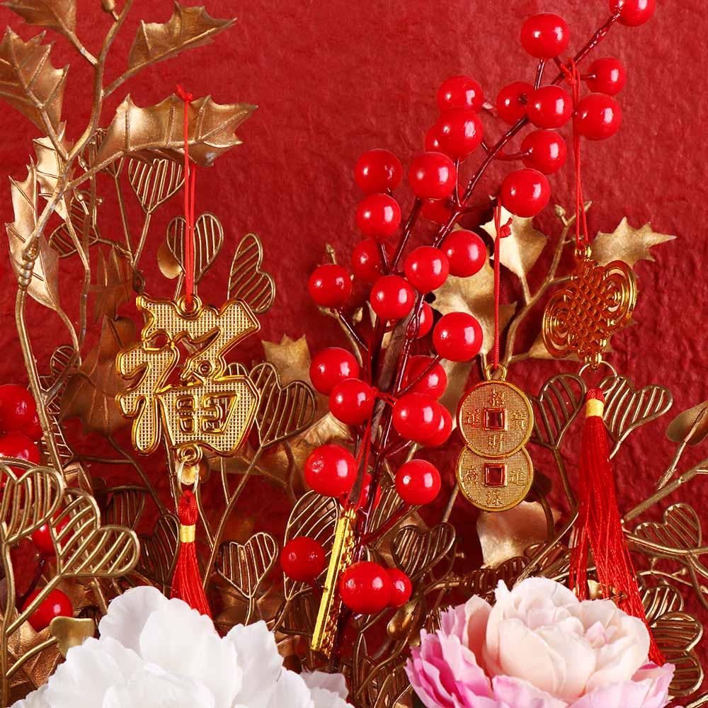 6pcs/10pcs Waterproof Potted Plant Year of the Dragon Spring Festival Hanging Pendant  Lucky Mascot