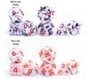 Temperature Sensitive Blood Spot Red & Colorful Earth Role-Playing Dice Set
