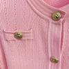 High Street Fashion Spring 2026 Pink Slim Fit Knit Cardigan with Lion Buttons