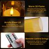 Set of 6/12 Acrylic Flameless Flickering LED Candles with Remote & Timer 3D Wick Pillar Electronic Candles for Wedding Christmas