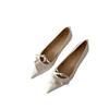 Sheepskin Version~ Design Sense Niche New Pointed Lotus Leaf Edge Shallow Mouth Leather One Pedal Versatile Flat Shoes Single Shoes