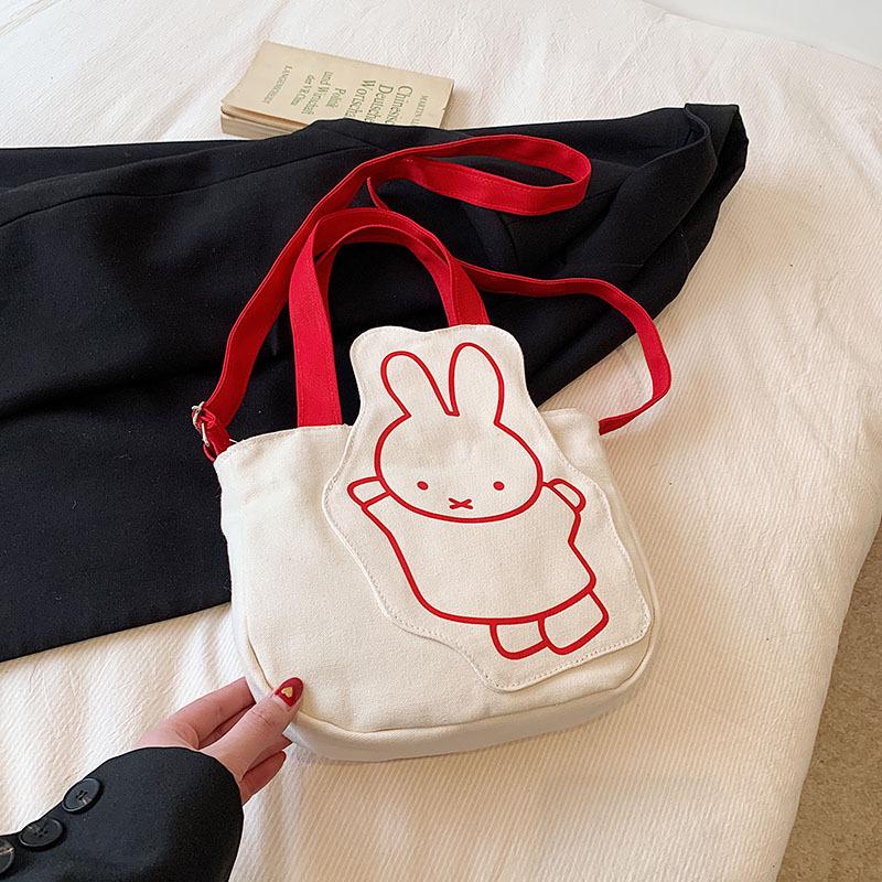 

Charming Rabbit Canvas Tote: Large Capacity, Fresh Design, Women s Shoulder Bag 2025