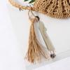 Half Round Straw Bag Rattan Shoulder Bag Zipper Woven Half Moon Crossbody Handbags Bohemia Vacation for Women