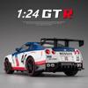 1/24 Scale Nissan GTR Diecast Car Model Toy, Pull Back Toy Vehicle with Sound and Light for Kids Toddler Boys Girls Gift Collection