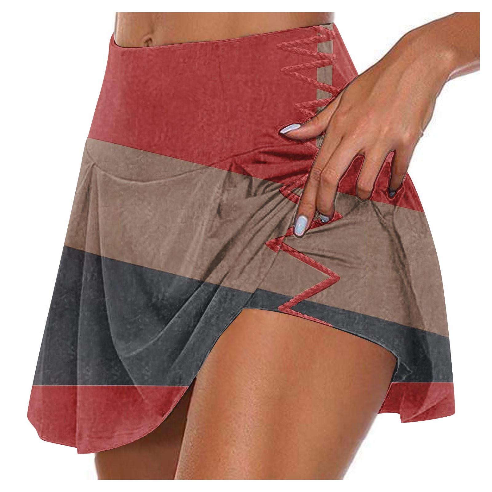 

Женские спортивные эластичные плиссированные теннисные юбки для бега, йоги, внутренние шорты, эластичные спортивные шорты для гольфа XXXXXL коричневый