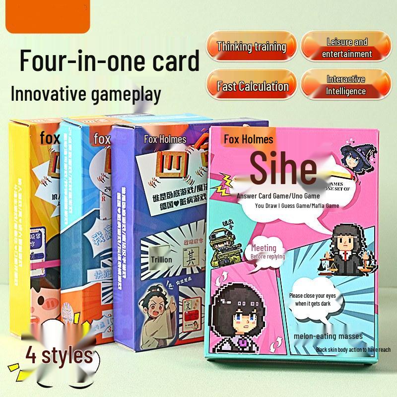 Brangdy 4-in-1 Educational Card Game Set