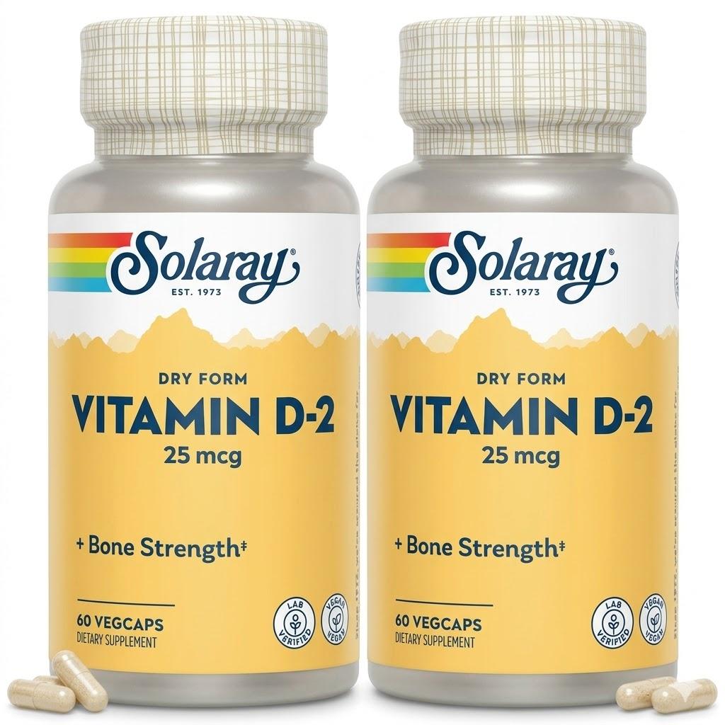 Solaray Dry Form Vitamin D2 25mcg Veggie (1 Unit - 60 Capsules)