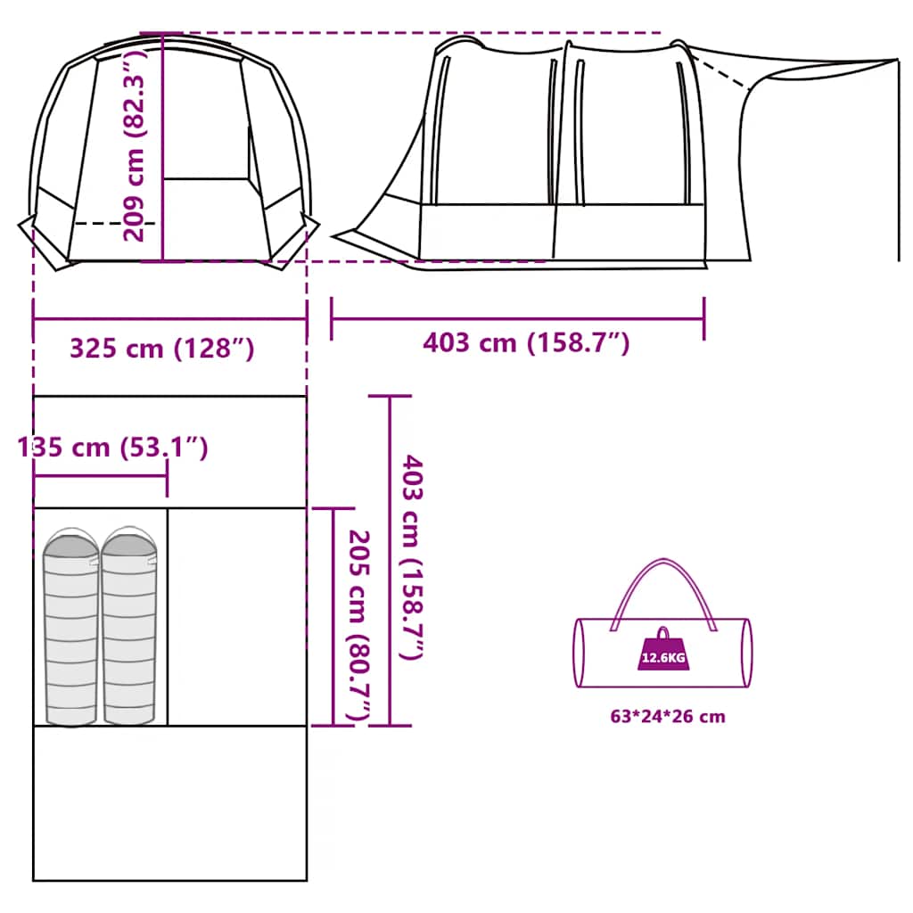 Car Tent Green Waterproof