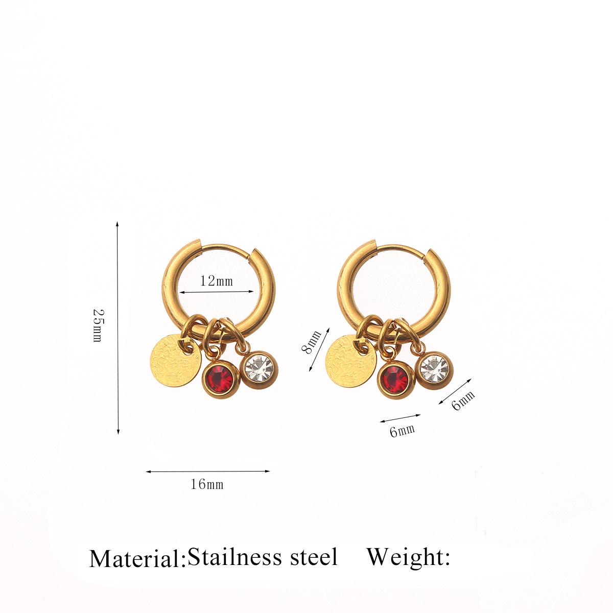 Stainless Steel Imitation Pearl Leaf Pendant Trendy Natural Stone Dainty Earrings