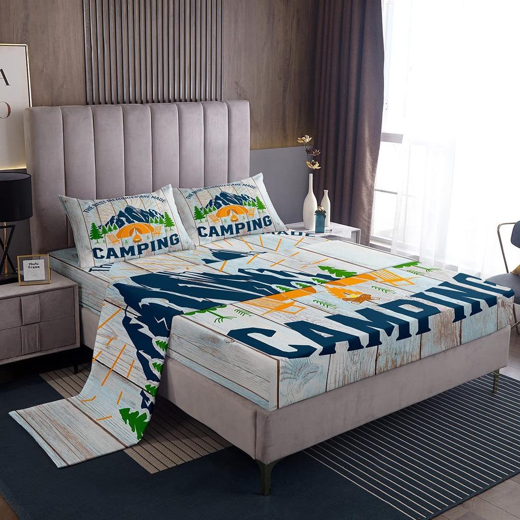 Ball Sports Pattern Bed Hat Four-Piece Bedding Set Bedroom Dormitory Bedding Decoration