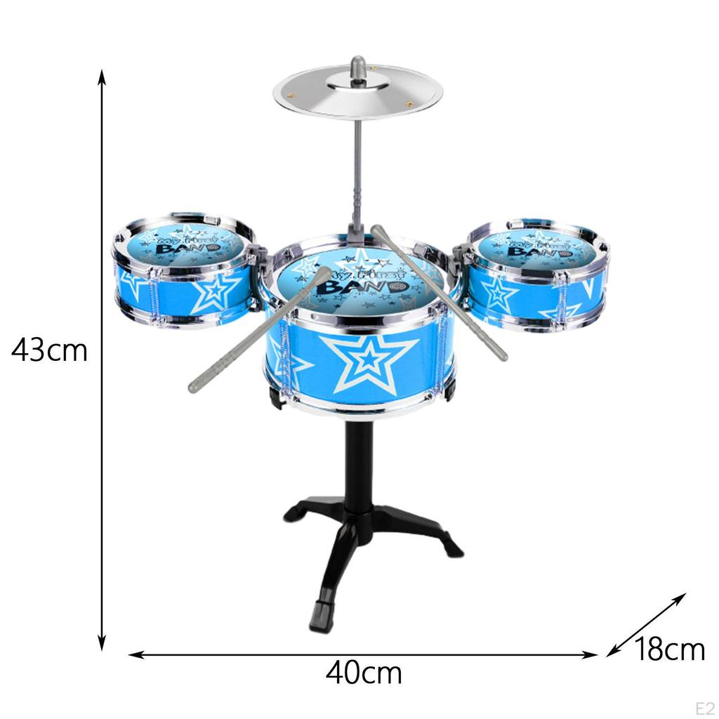 Child Jazz Drum Set Mini Playset Music Instruments Percussion Preschool Learning Toy