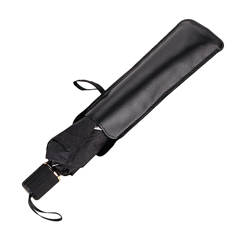Black Pu Leather Umbrella Cover Case Portable Waterproof Umbrella Storage Pocket Water Absorbent Umbrella Bag Ultrafine
