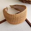 Bohemian Straw Wide-Brimmed Headband for Women - Vacation Style Hair Accessory